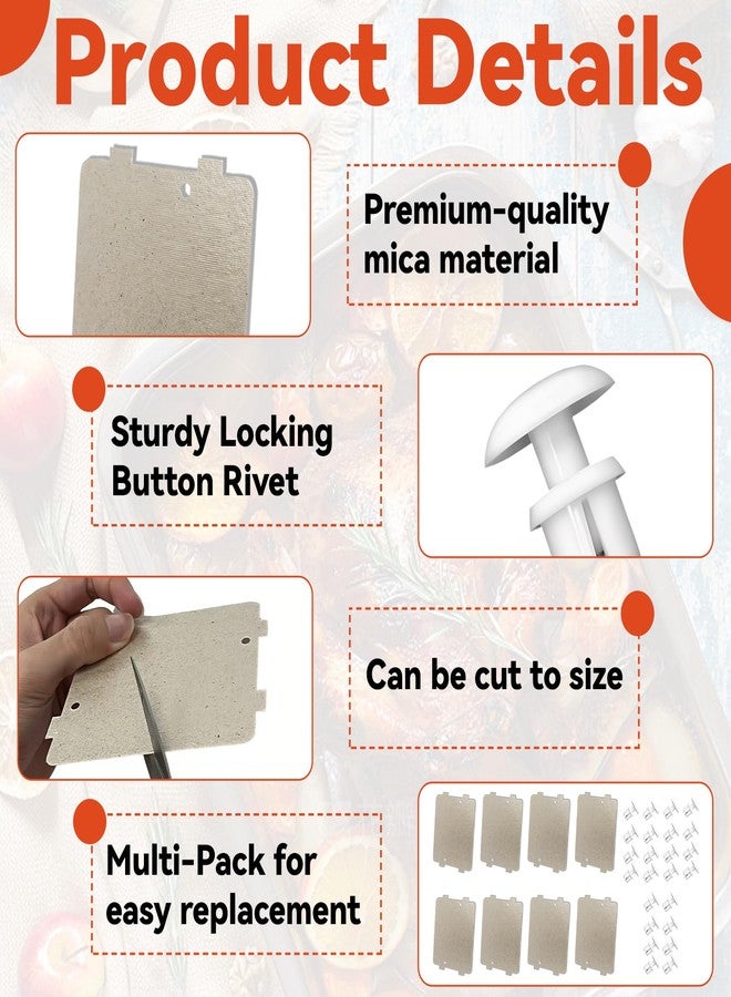 Mtuiewo 8 Pcs WB39X10034 Microwave Waveguide Cover Compatible with GE, Waveguide Cover Replacement Part with 24 Microwave Locking Buttons - Image 5
